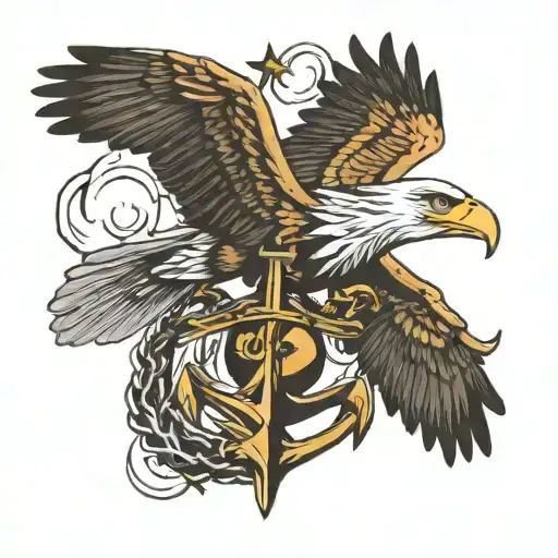 War Planes And Eagle And Anchor
