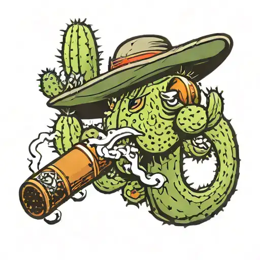 Cactus Smoking Cigar