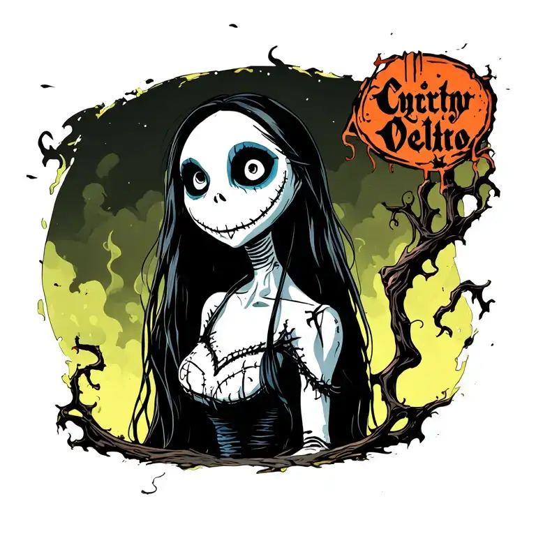 Sally From Nightmare Before Christmas Coming Out Of Spine