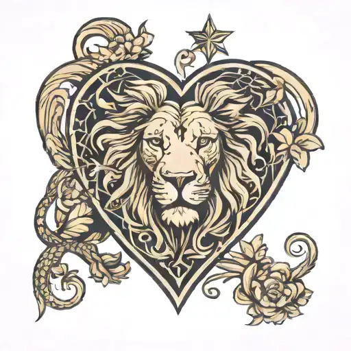 Leo Star Sign In A Heart Shape