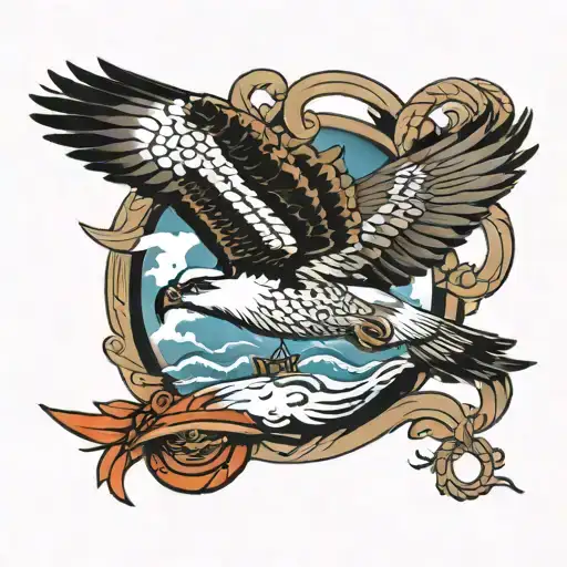 Osprey Bird Flying Over The Bluenose