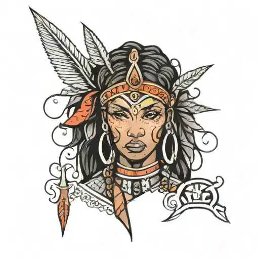 Black Female Warrior Face