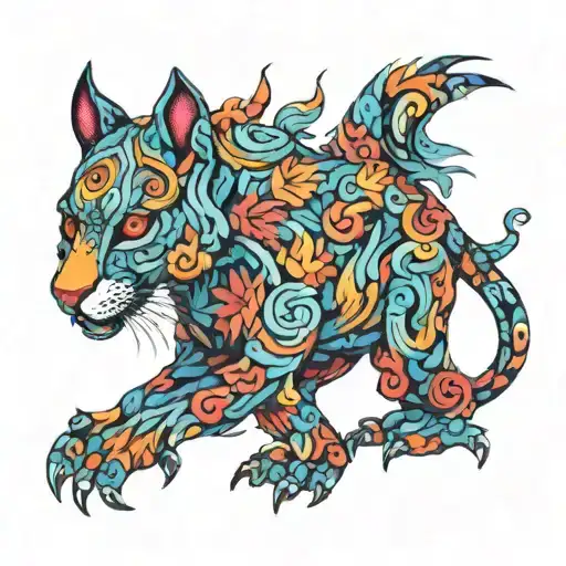 Camouflage Animals Line Psychedelic All Blue Abstract