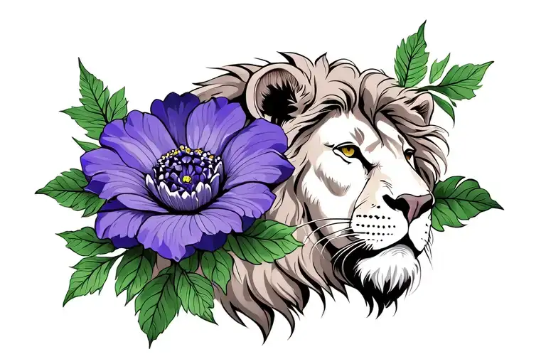 Violet Flower With A Lion