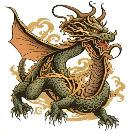 Oriental Dragon Flying