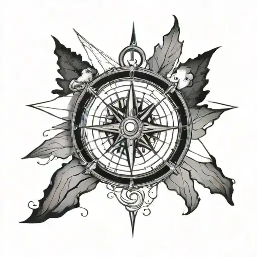 Compass And Map Of Bc Coast