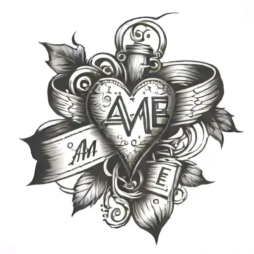 Heartbeat Rhythm Line Intertwined With Phrase I Am Me