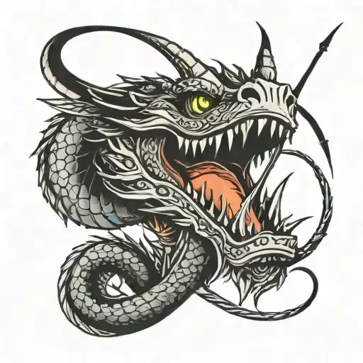A Dragon With Fish Spear