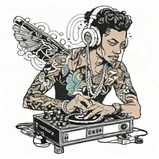 The Prince Plays Music On The Dj Wearing A Headphone