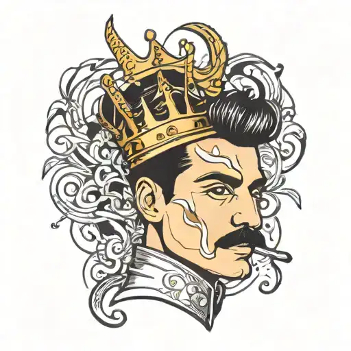 Freddy Mercury Signature Tattoo With Line Art Silhouette