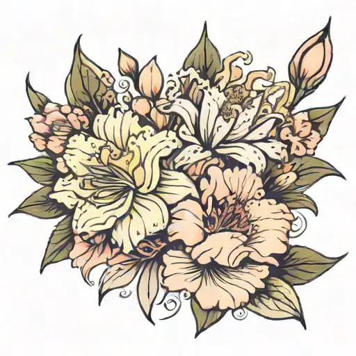 Mix Flower Carnation And Lily Flower