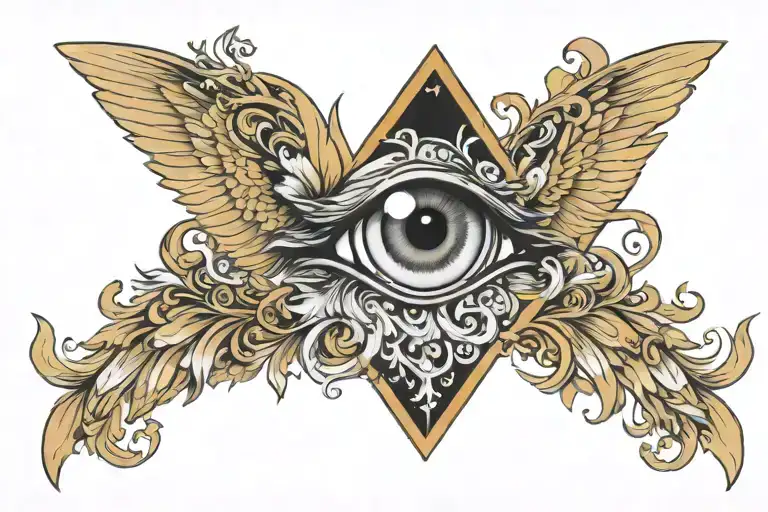 Triangle With Eyes And Wings Phoenix Baroque Ornement And Music