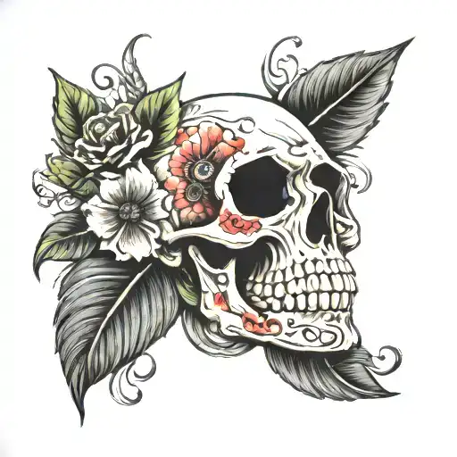 Skull Flores Dark