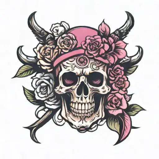 Dark Pink Skull