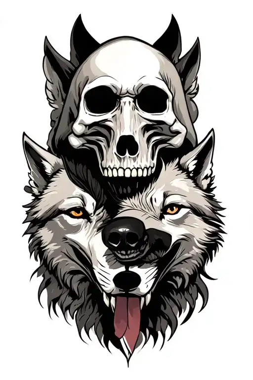 Grim Reaper With Wolfs