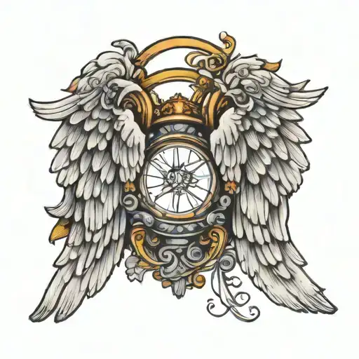 Angel Wings With Halo On Top