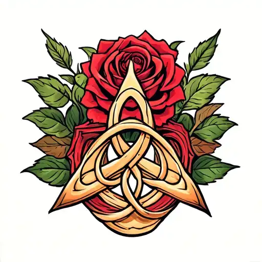 Triquetra Knot With Tudor Rose
