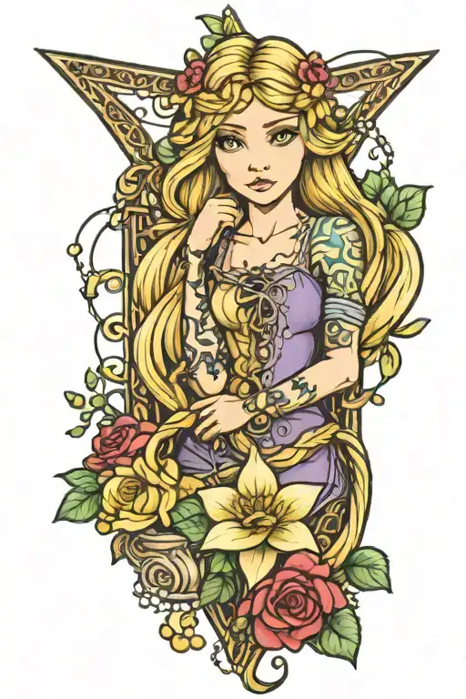 Repunzel Star With A Flower Chain