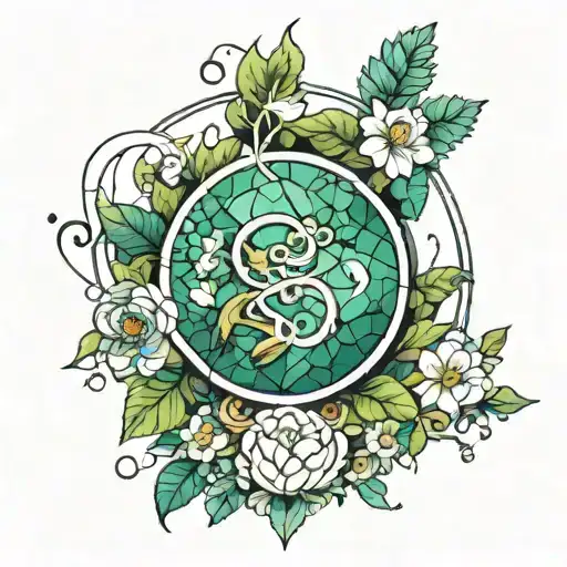 Nature Mosaic With The Chemical Symbol For Seratonin Incorporate