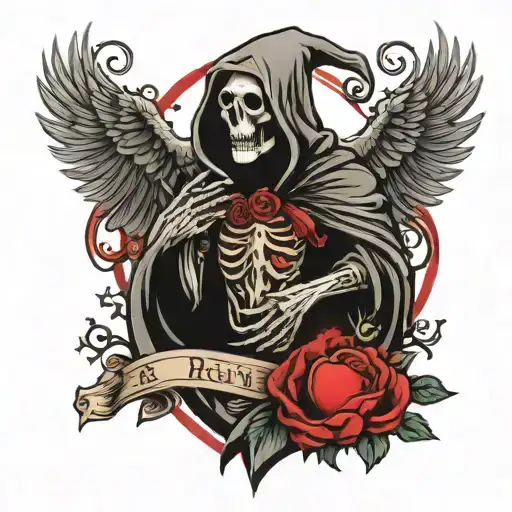 Grim Reaper Sacred Heart Raven