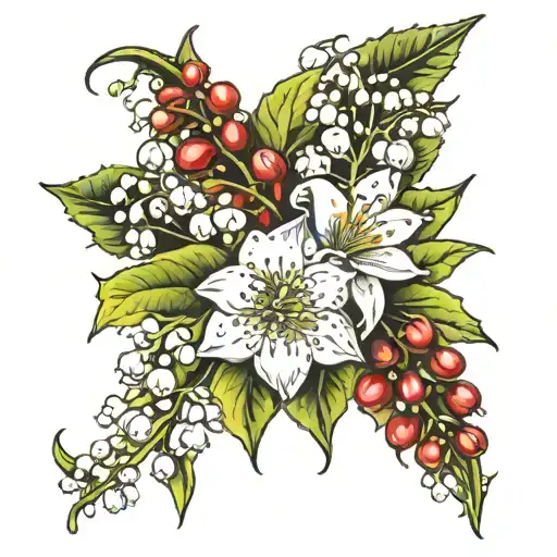 Holly And Lily Of The Valley Bouquet