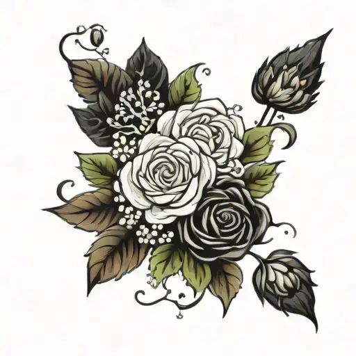 Rose Chrysanthemum Holly Cosmo Lily Of The Valley Bouquet