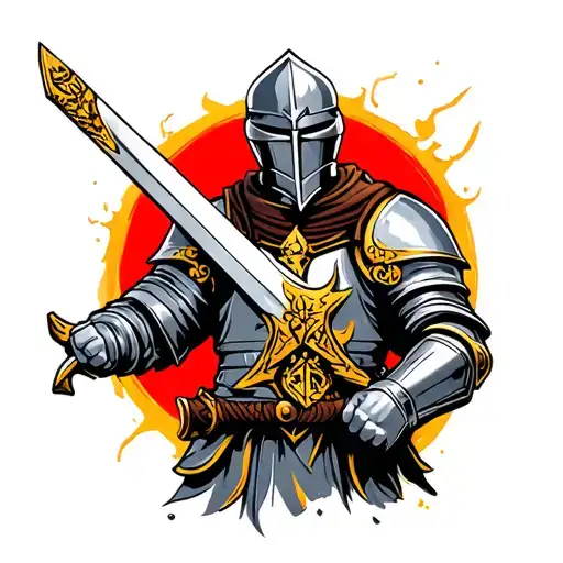 Grey Knight Holding A Sword Warhammer