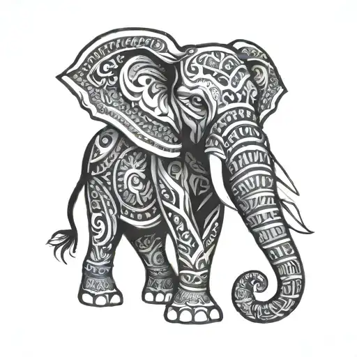 Elephant Tribal Design