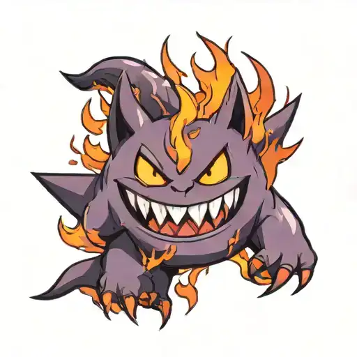 Simple Gengar With Fire