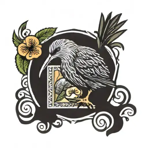 Kiwi Bird In A Stamp Frame With Nz In The Frame