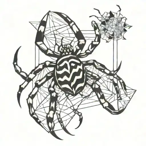 Argiope Spider In Geometric Style Tattoo Design