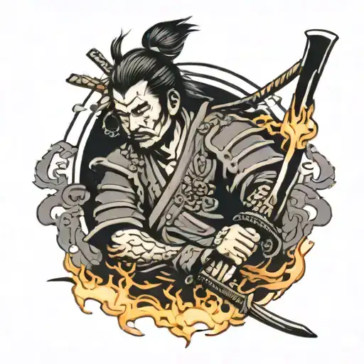 Samurai With Fire