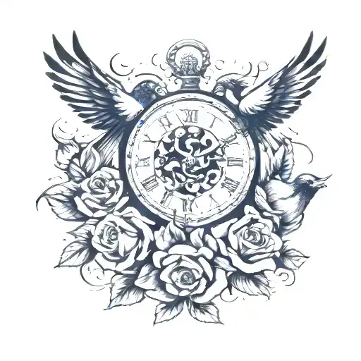 Clock Pigeons Roses Fish Date Zodiac Sign