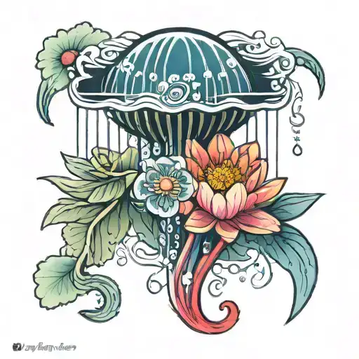 Half Jellyfish Half Water Lily Flower