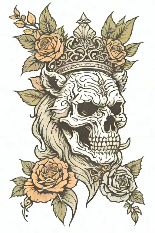 Skull Roses Lion Crown Wolf Bear