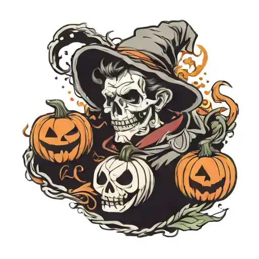 Sleeve Of Halloween Fading To Christmas