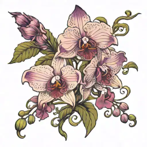 Date 1982 And 2011 With An Orchid With The Letter