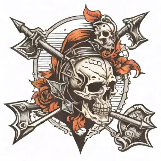 Skelton With Arrow Going Through Its Knee