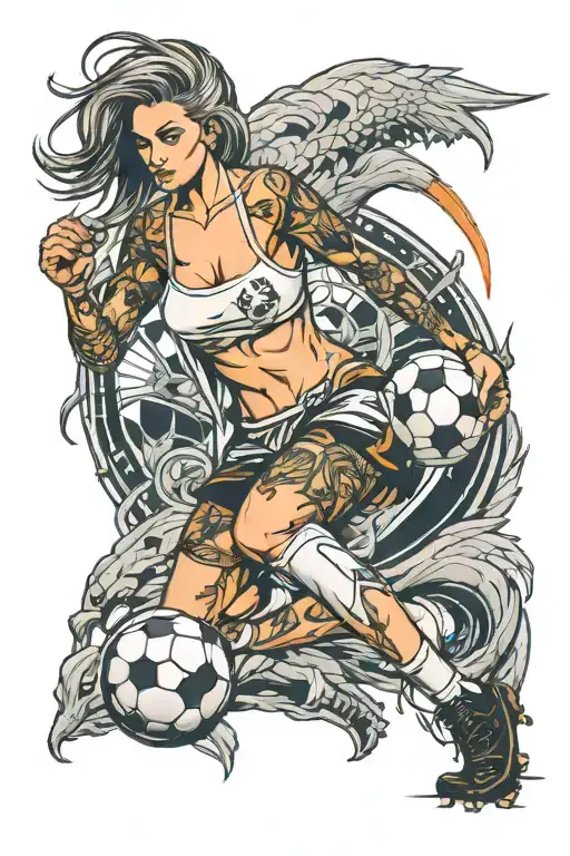 Soccer And Sexy Woman Holding