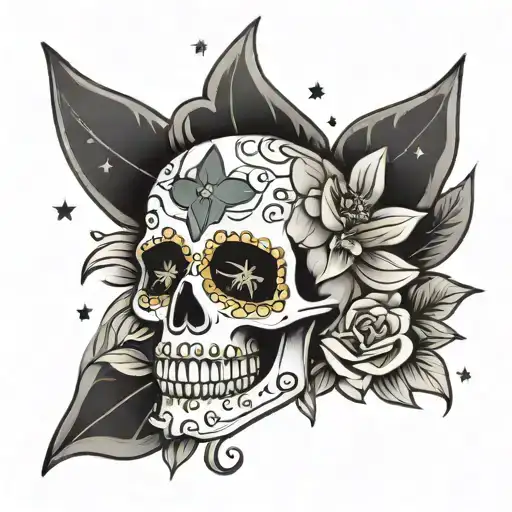 A Sugar Skull With Stars