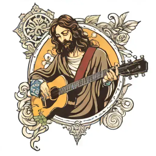 Jesus Playing Blues Guitar