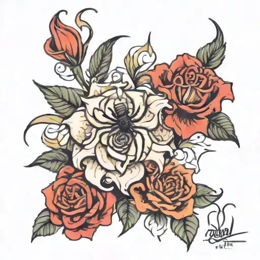 Roses And Spider Lily's