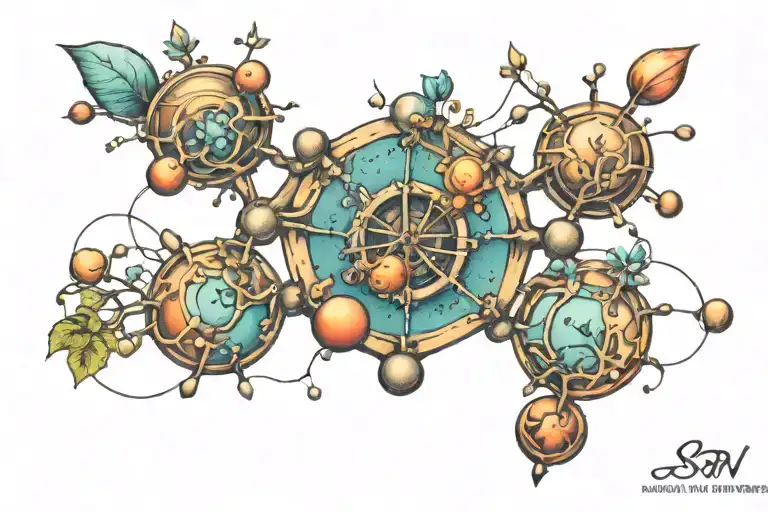 Serotonin Molecule Symbolizing Love Of Nature And Water