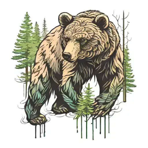 Bear With Forest Body