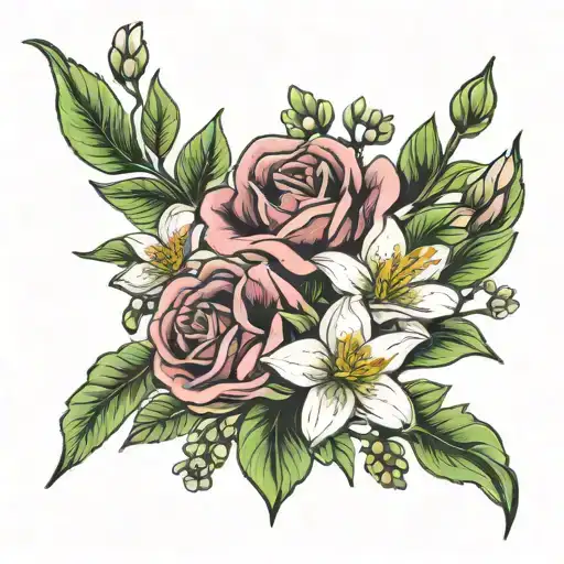 March June July Birth Flower Bouquet