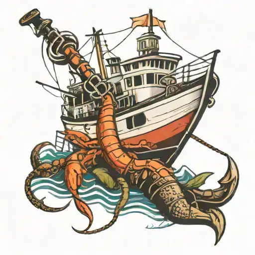 Lobster Boat With Anchor