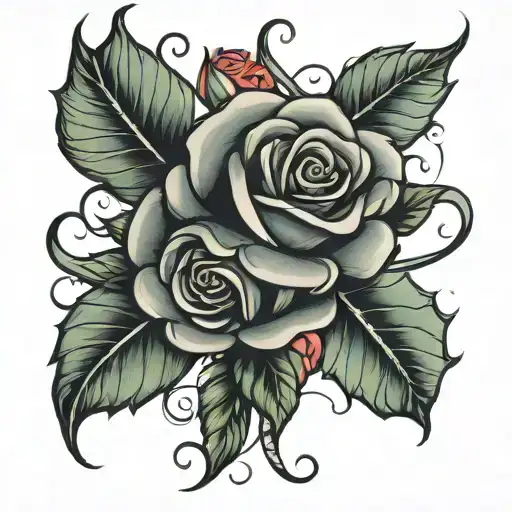 Rose Wrapped With Hearts Connected