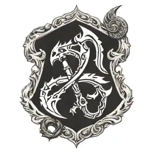 Skyrim Symbol Intertwined With Berserk Symbol