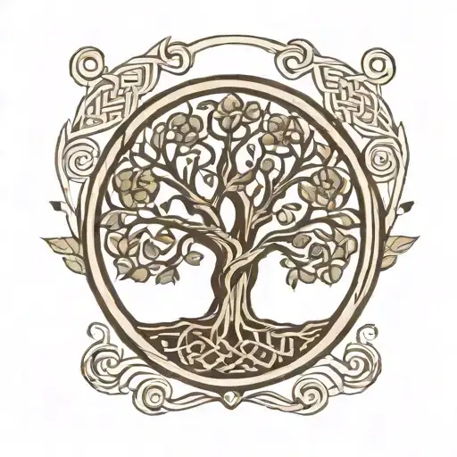 Minimalist Celtic Tree Of Life