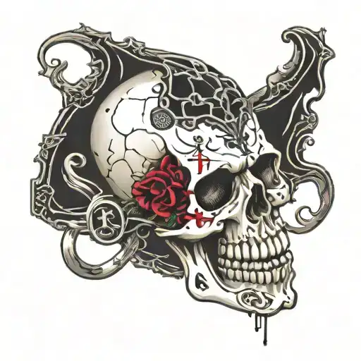 Rest In Piss Skull Blood Grave